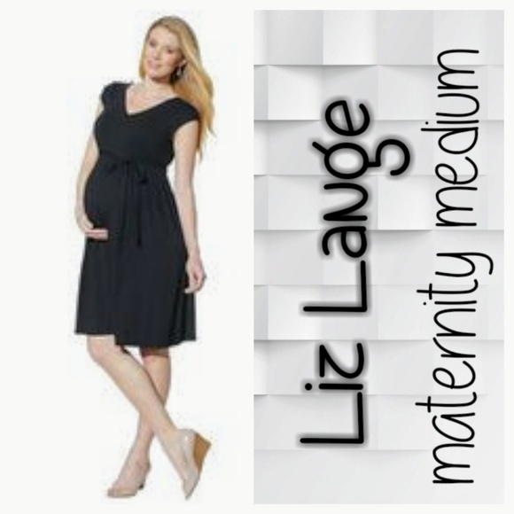 Liz Lange Dresses & Skirts - SOLD! Liz Lange medium maternity wrap dress, black